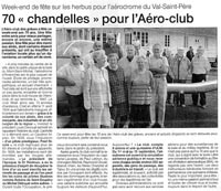 70 chandelles &agrave; l'a&eacute;roclub