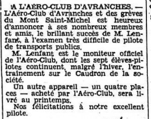 Aéroclub 22 décembre 1934